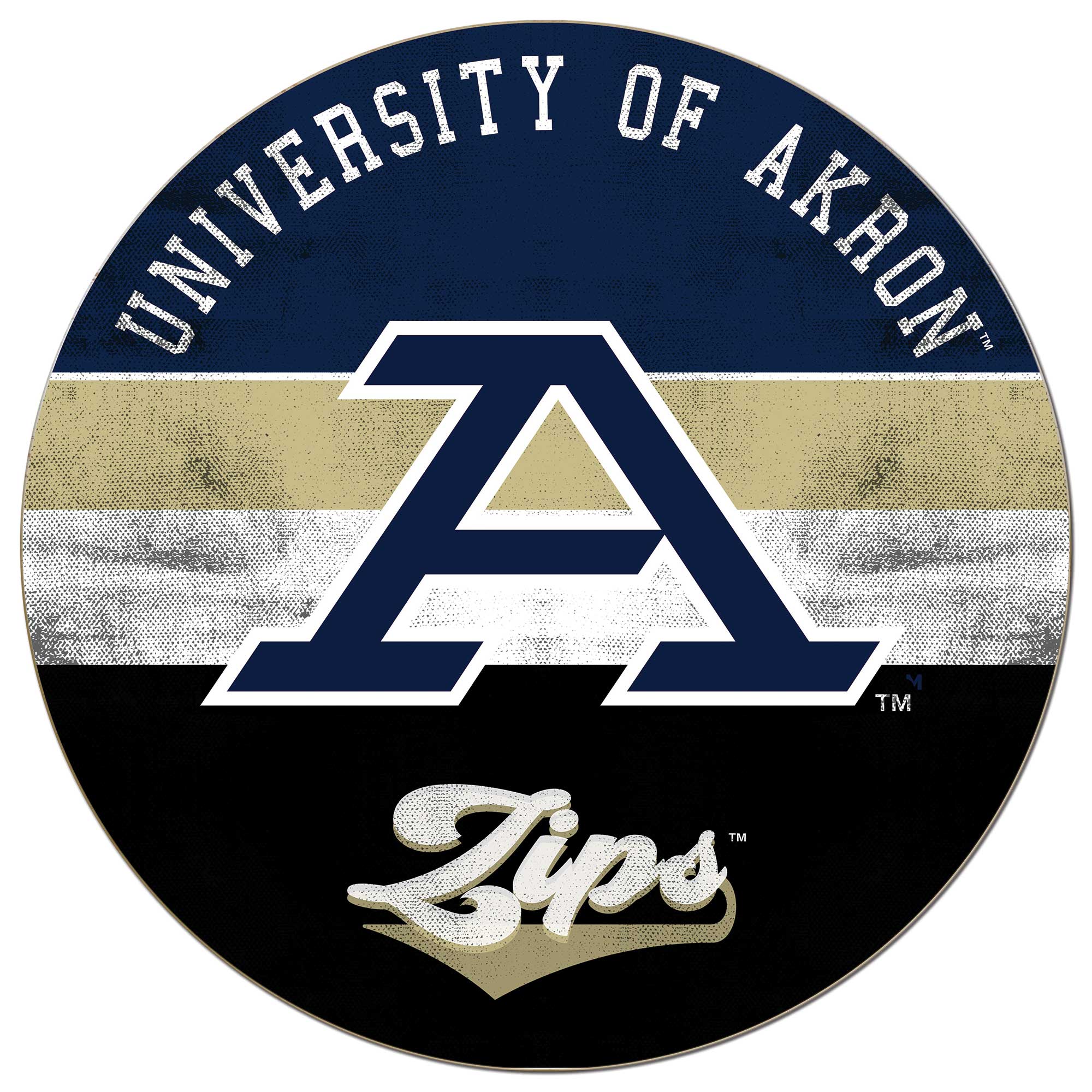 Akron Zips 20'' x 20'' Retro Logo Circle Sign