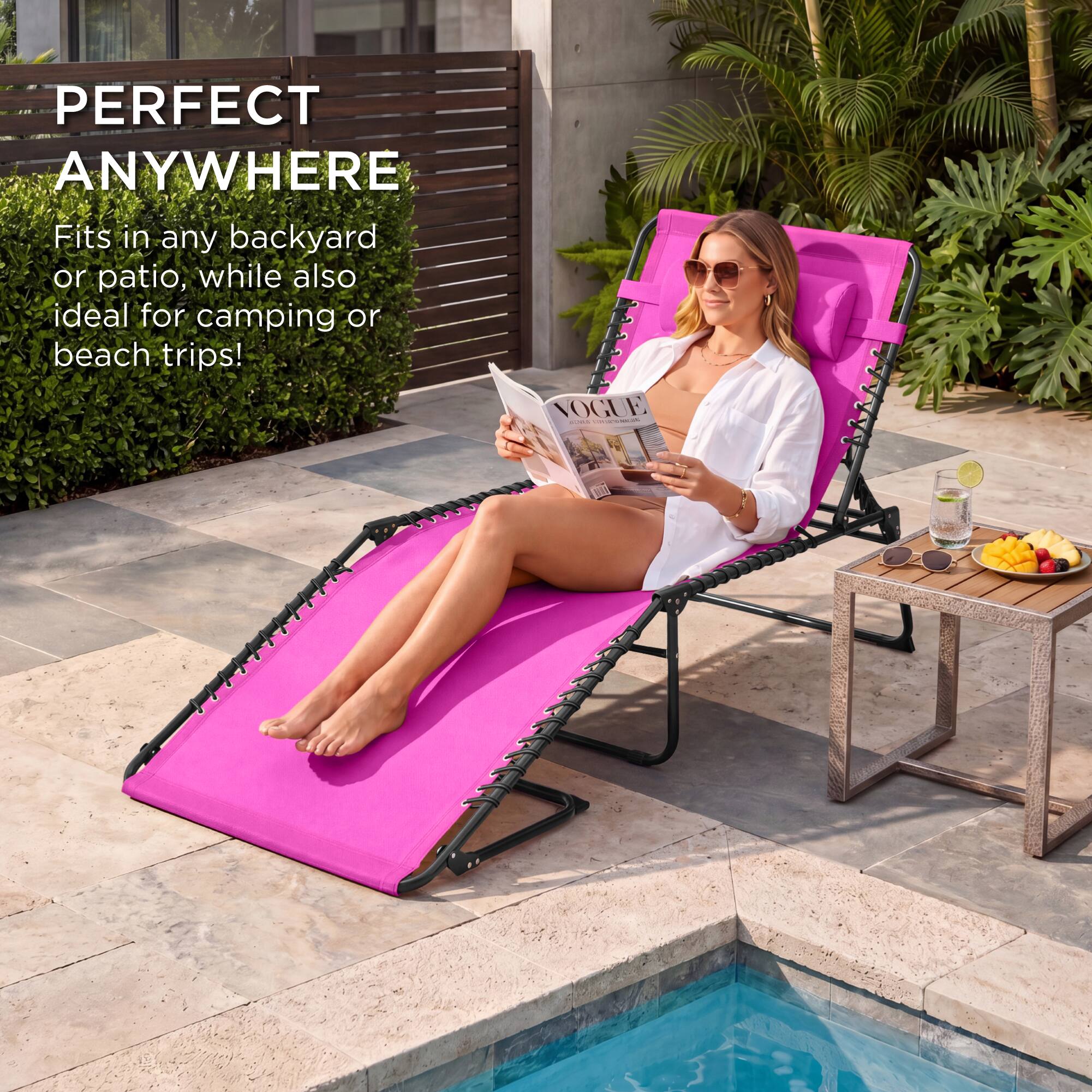 PERFECT ANYWHERE  
Fits in any backyard or patio, while also ideal for camping or beach trips!
