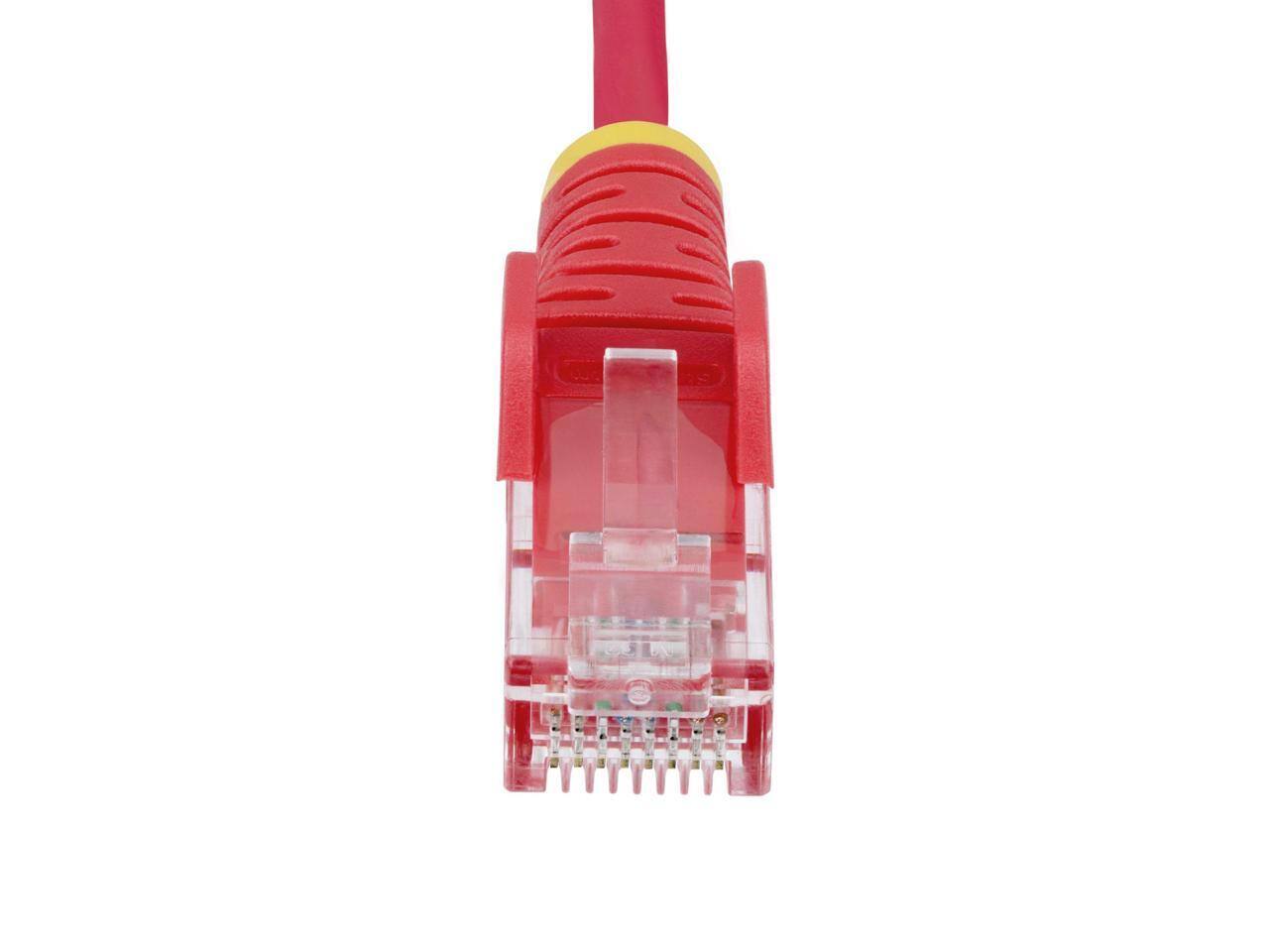 Alt View 3. StarTech.com - StarTech 6in Red Slim CAT6 Ethernet Cable, Snagless RJ45, LSZH, 28AWG Pure Bare Copper, Slim Network Patch Cable/Cord.