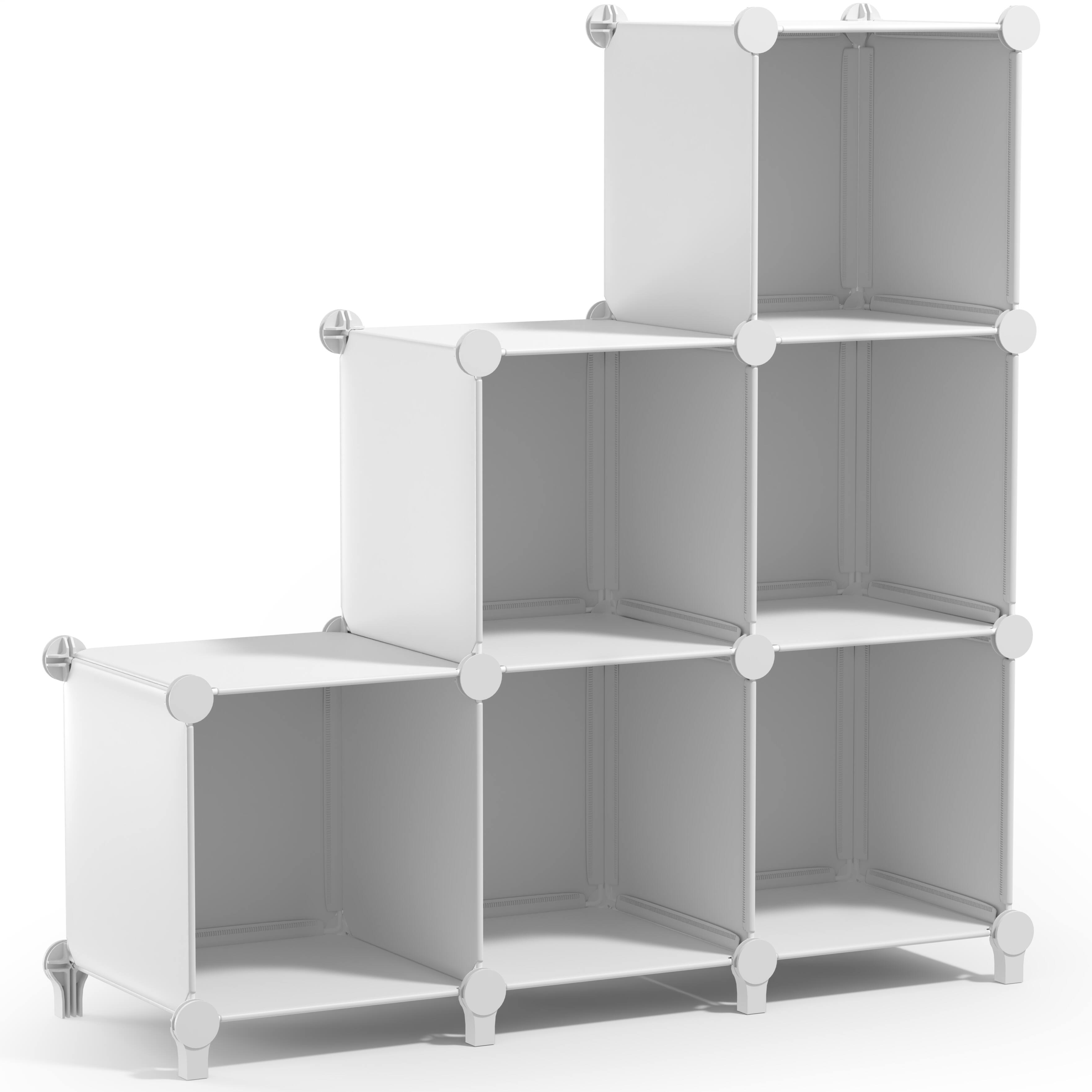 Angle. Sorbus - Sorbus 6 Cube Storage Organizer –Waterproof Cubby Shelf - Closet, Toys, Books, Shoes, Décor –Bedroom, Living Room, Kids - White.