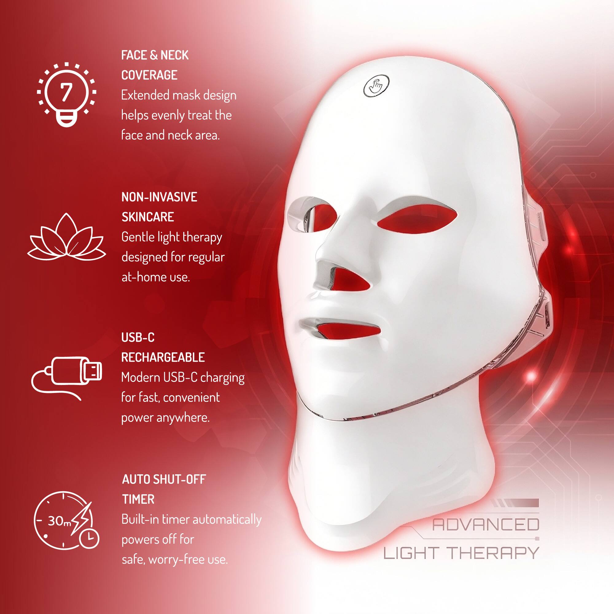 Pursonic 7 in 1 Led Light Therapy Mask for Face & Neck - Best Buy