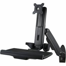 Amer Networks - Amer AMR1AWS-B Wall Mount for Workstation, Monitor, Keyboard, Mouse, Display Screen, Flat Panel Display - Height - Black
