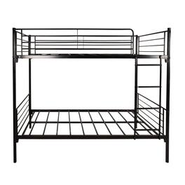 Ecooso - Twin over Twin Bunk Bed, Metal Frame with Ladder - Black