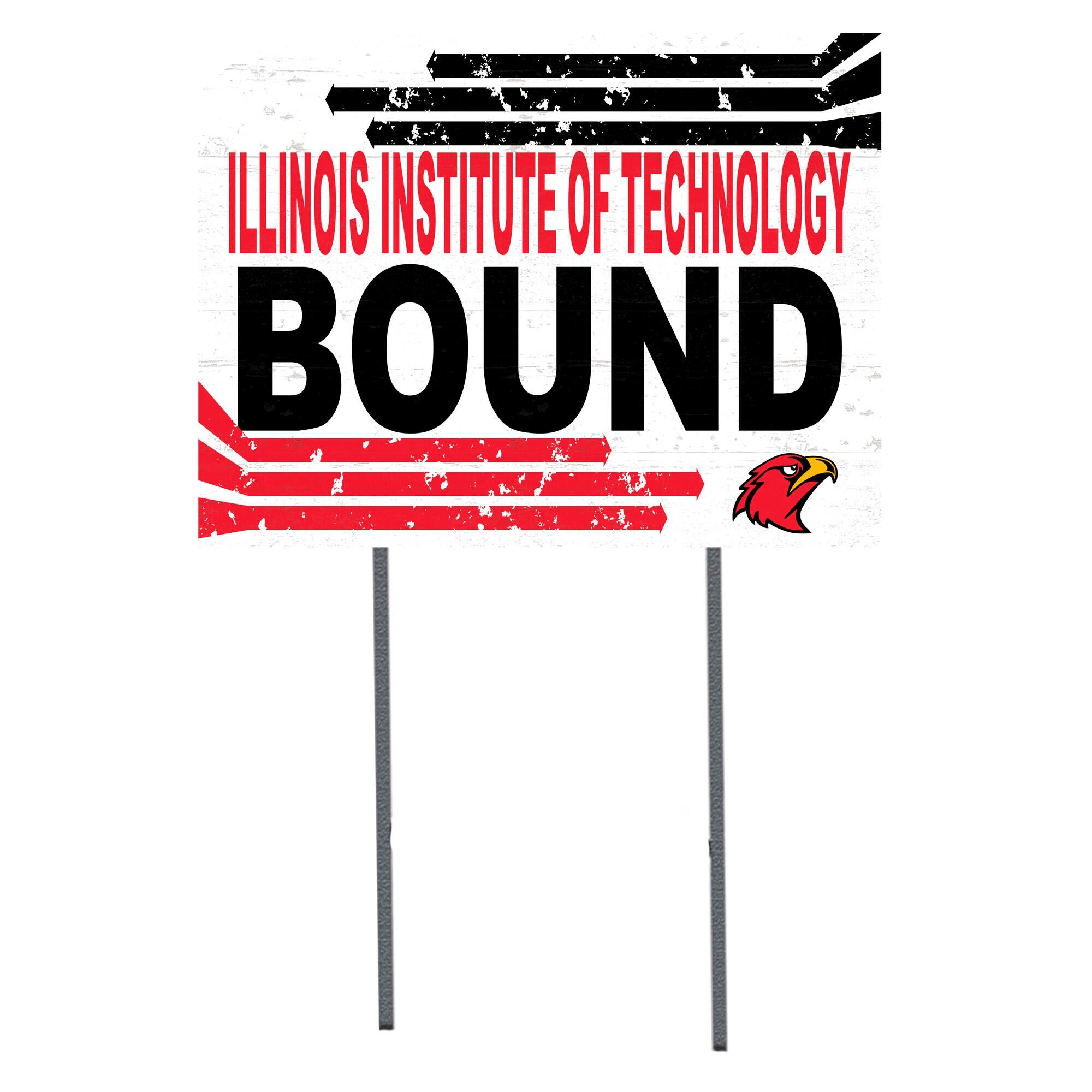 White Illinois Tech Scarlet Hawks 18" x 24" Bound Yard Sign