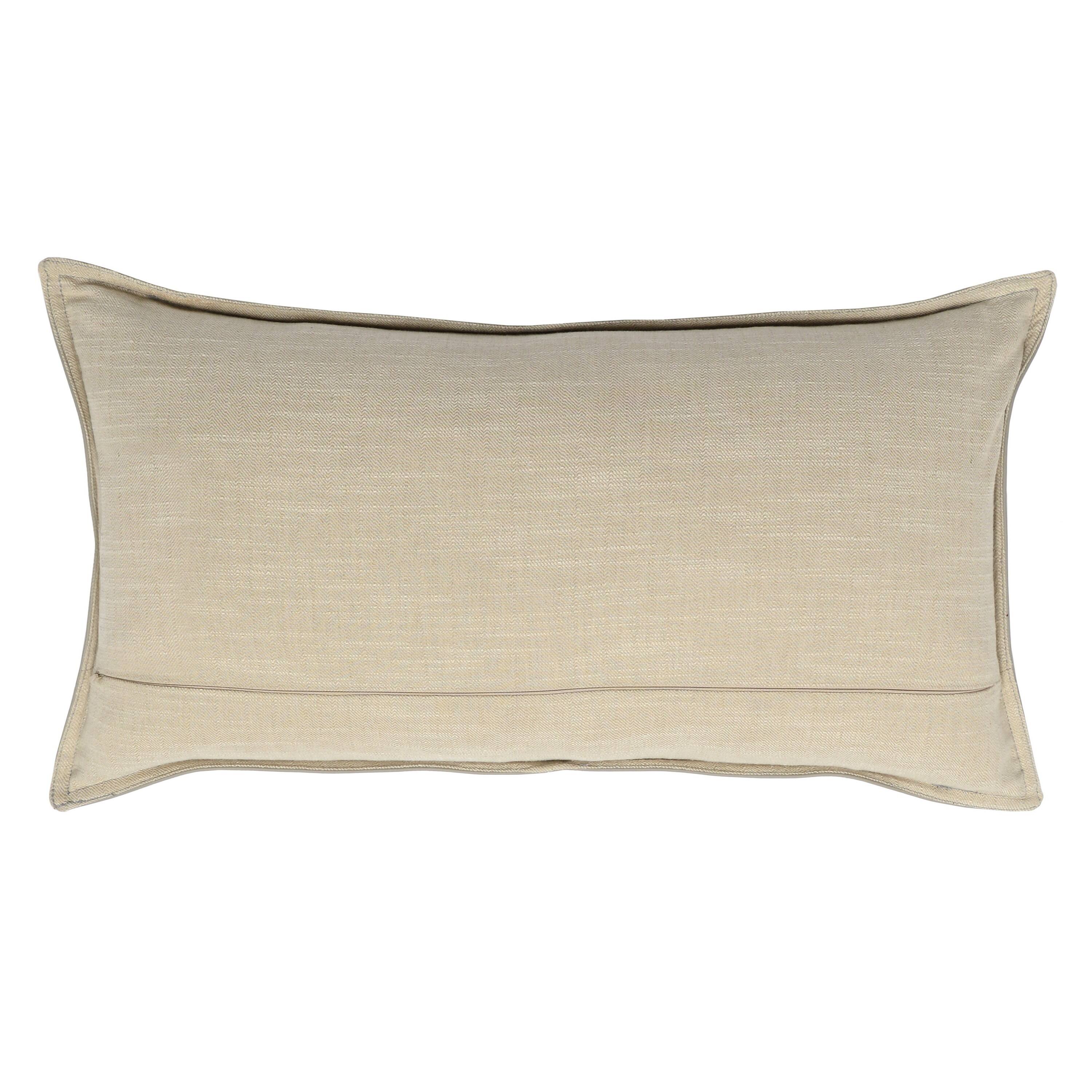 Angle. Manhattan Lane - Leatherette Throw Pillow with Stitched Details and Flanged Edges - Brown.