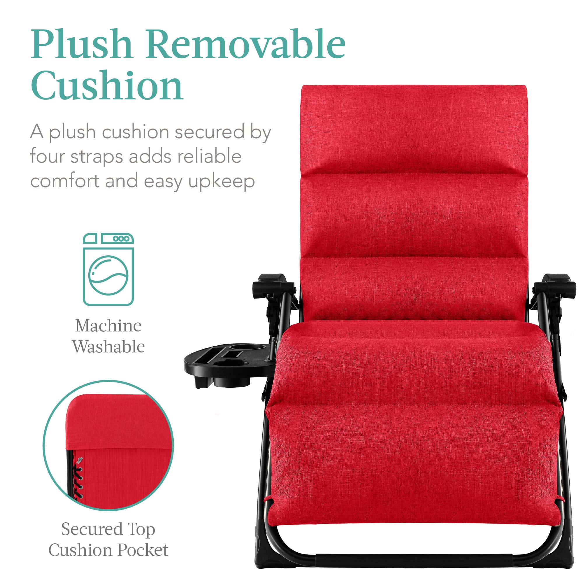 Plush Removable Cushion

A plush cushion secured by four straps adds reliable comfort and easy upkeep

Machine Washable

Secured Top Cushion Pocket