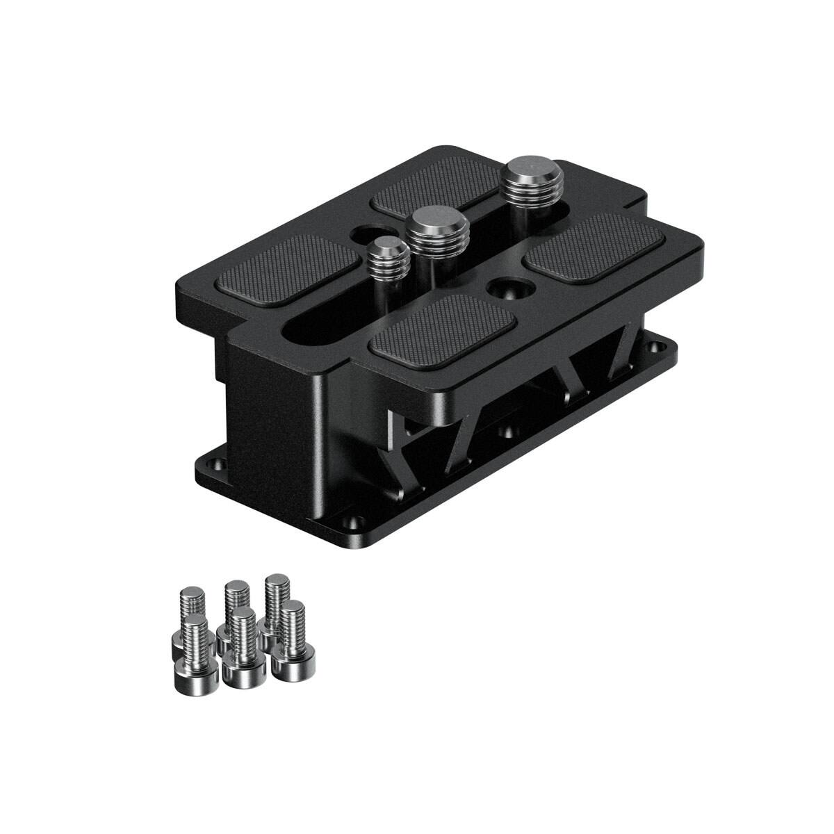 Front. Bright Tangerine - Bright Tangerine Standard Riser for 15mm Baseplate and RED V-RAPTOR Camera, Black.