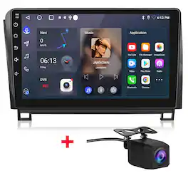 Junsun - 10" Backup Camera carplay 2+64GB Android15 Car Stereo Radio GPS Navi WIFI RDS DSP SWC BT FM For Toyota Tundra 2008-2013 - Black