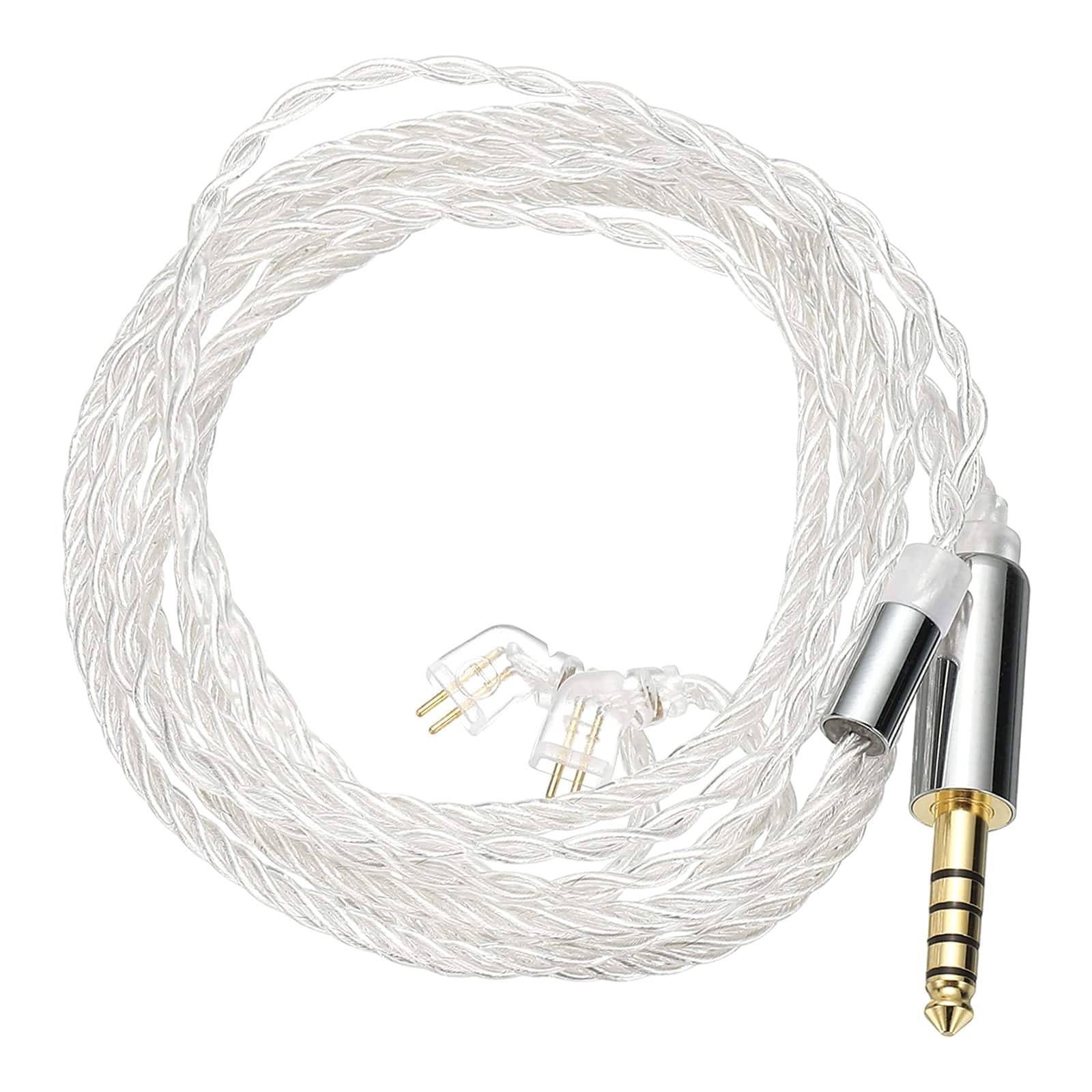 Unique Bargains - IEM Earphone Cable 1.2M, 28AWG 4-Core High Purity -Plated HiFi Replacement for Ananda Arya HE400SE (4.4mm, TFZ) - Silver