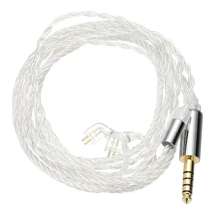 Front. Unique Bargains - IEM Earphone Cable 1.2M, 28AWG 4-Core High Purity Silver-Plated HiFi Replacement for Ananda Arya HE400SE (4.4mm, TFZ) - Silver.