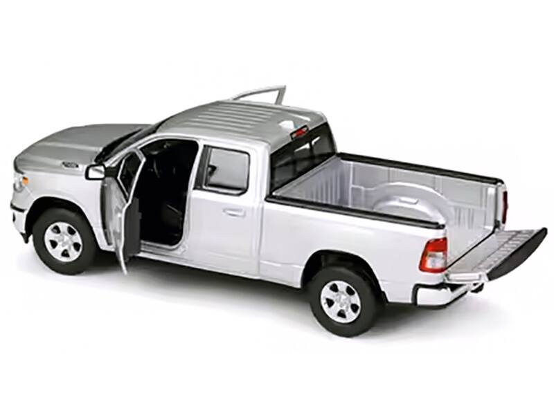 Left. Welly - 2019 RAM 1500 Pickup Truck Silver Metallic "NEX Models" Series 1/27 Diecast Model Car by Welly - Silver Metallic.