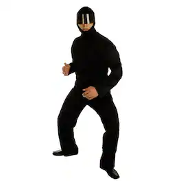 Fun Shack - Ninja Warrior Adult Costume | 48 Inch Chest - Black