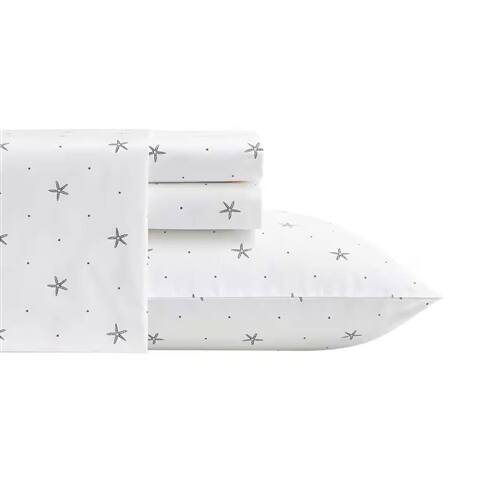 Alt View 1. SlickBlue - Cotton Bed Sheet Set with Breathable Fabric for All Seasons - White, Navy.