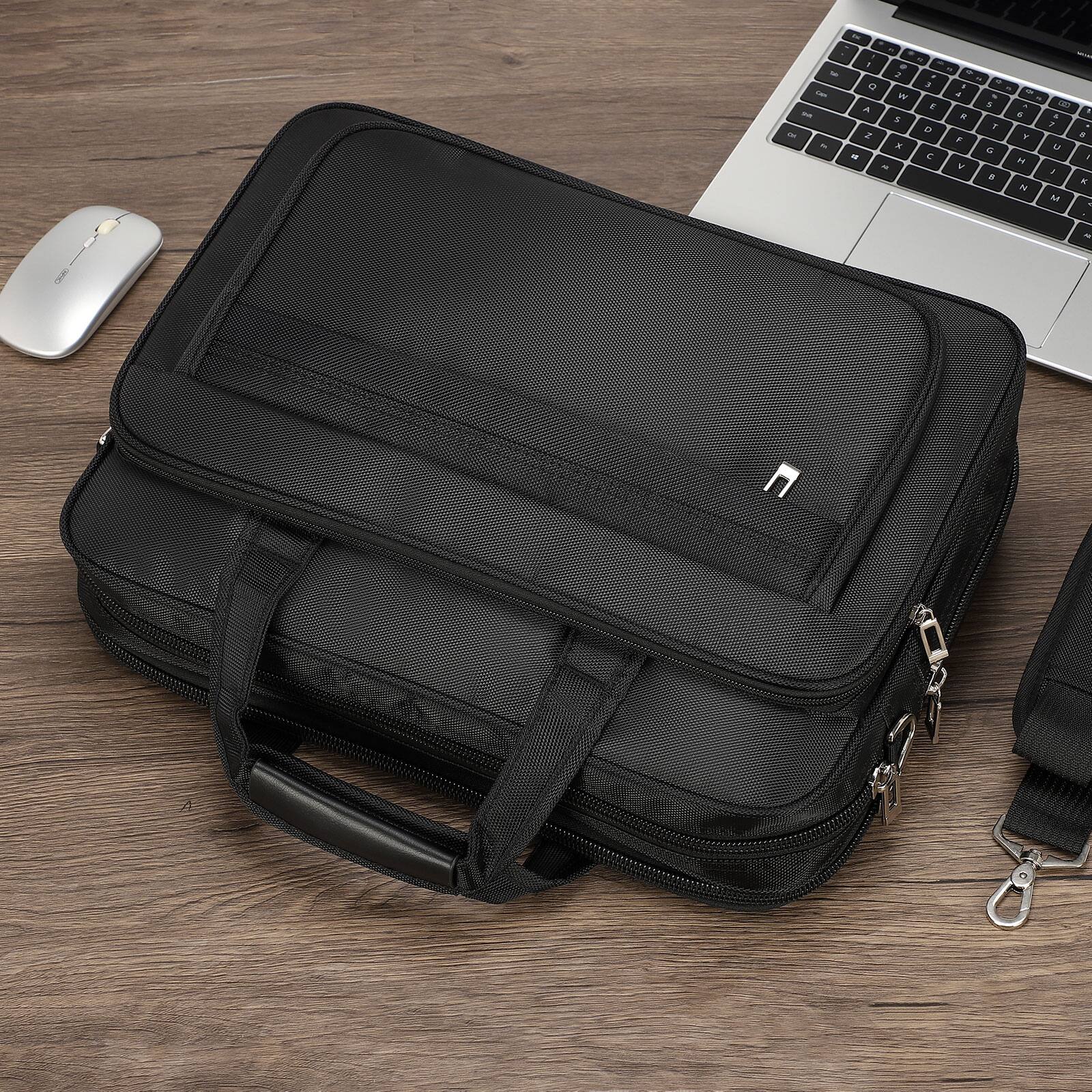 Alt View 4. Unique Bargains - 15.6" Laptop Bag Case, Water-Resistant Laptop Briefcase - Black.
