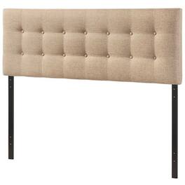 Hivvago - Full size Beige Tan Taupe Fabric Upholstered Button Tufted Headboard - Beige, Tan, Taupe