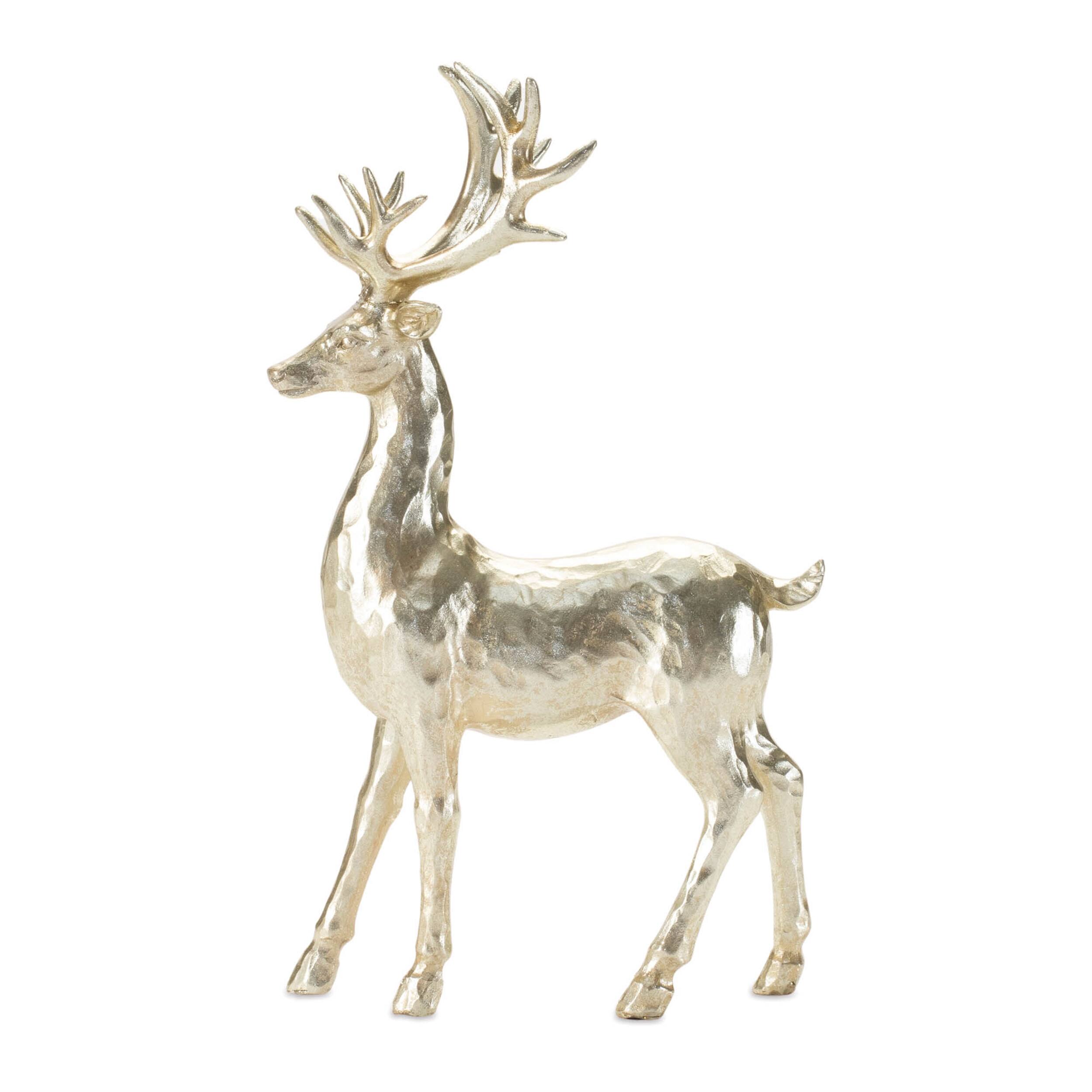 Back. BreeBe - Holiday Deer Figurine (Set of 4) - Gold.