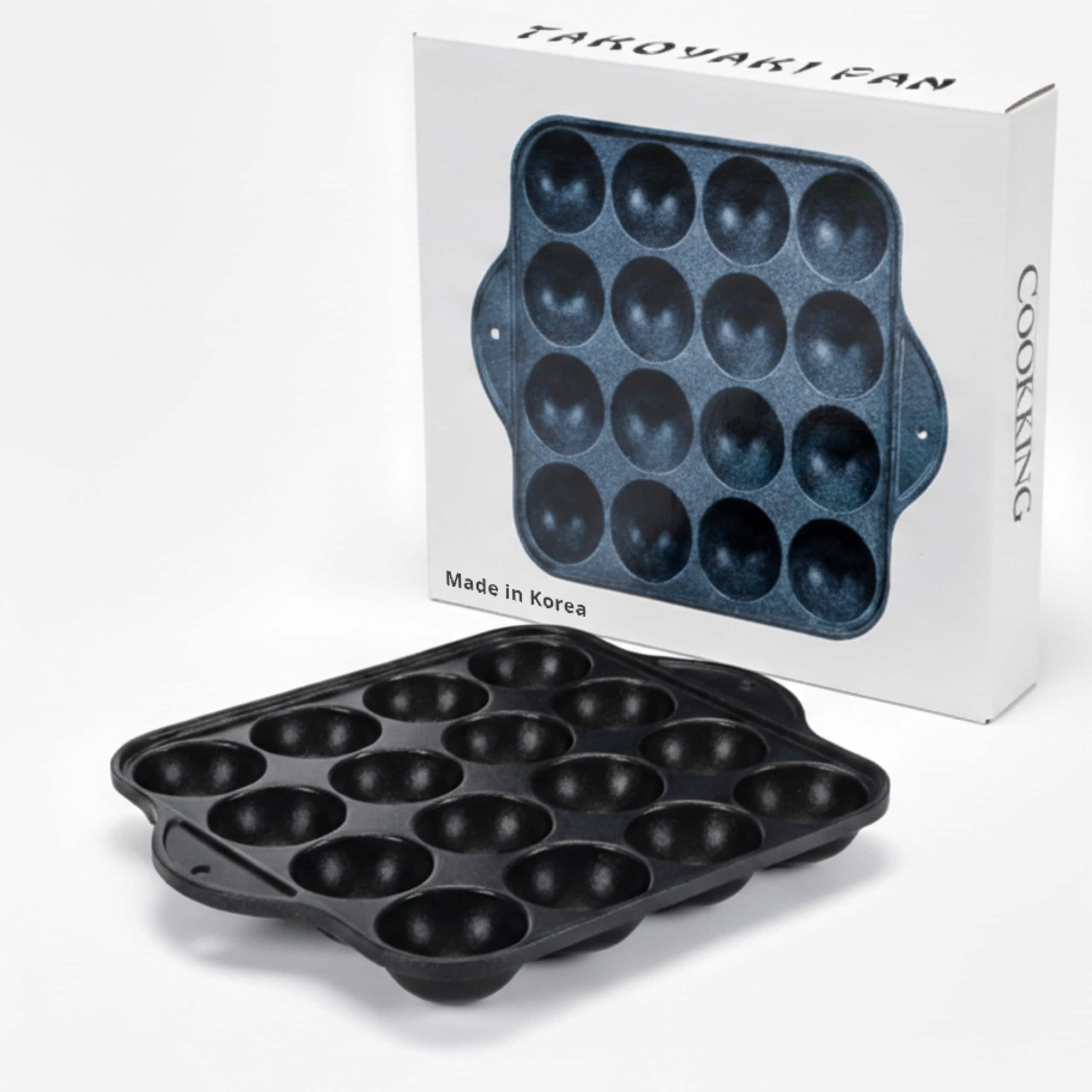 CookKing - Taiyaki Japanese Fish-shaped Pancake Double Pan, Made in Korea - Black