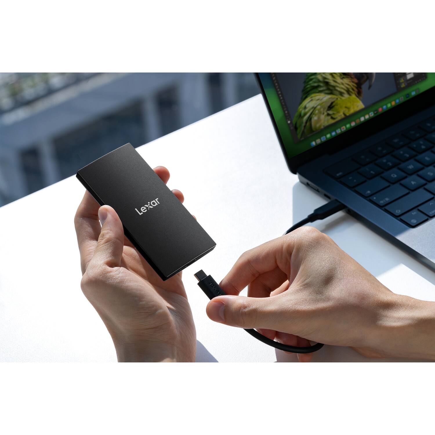 Alt View 6. Lexar - Lexar Lexar SL300 1TB Portable SSD, Black - Black.