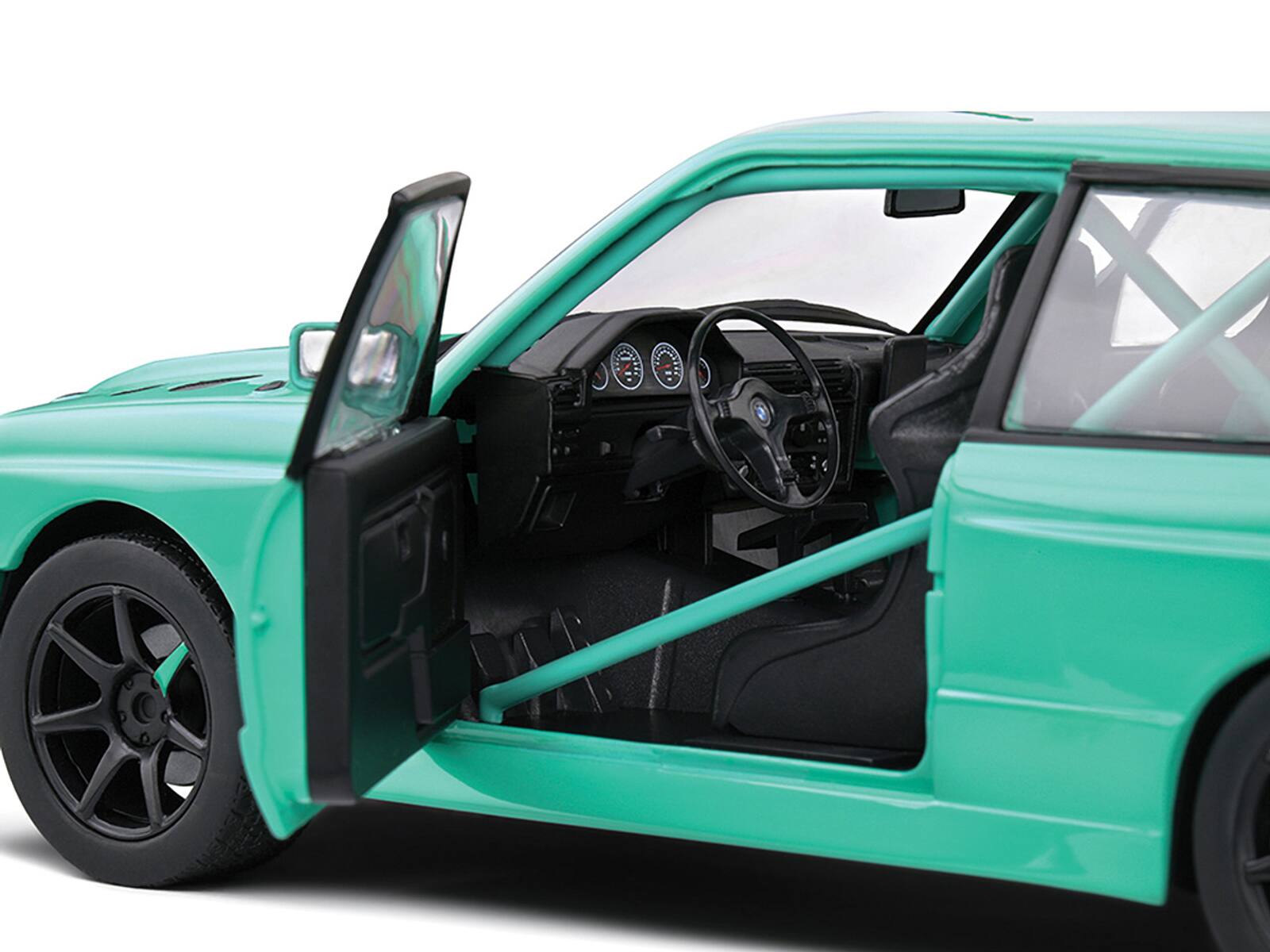 Back. Solido - 1990 BMW E30 M3 Custom "Drift Missile" Tiffany Blue 1/18 Diecast Model Car by Solido - Blue.