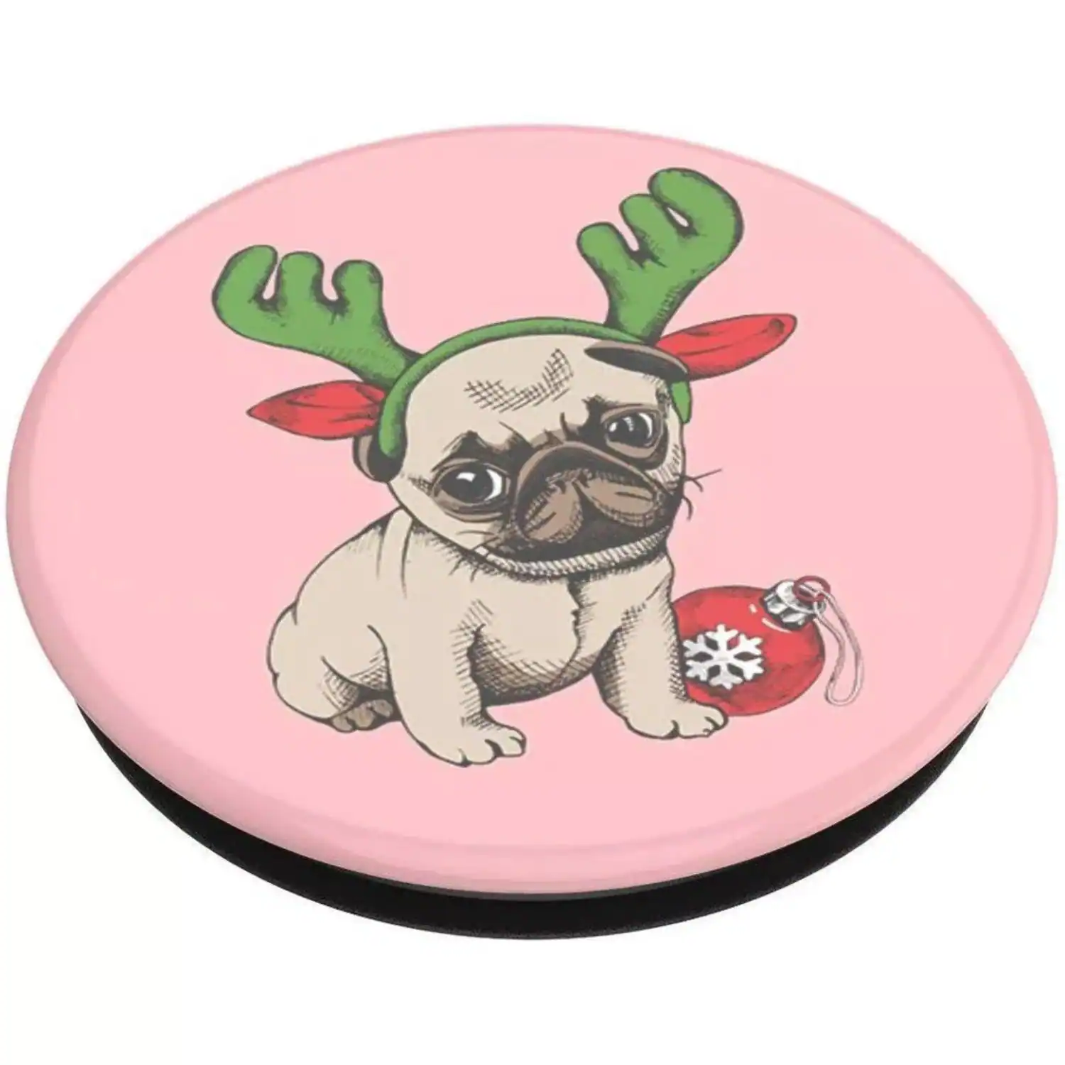 Back. Stock Preferred - PopSockets PopGrip - Happy Holiday (Festive Theme).
