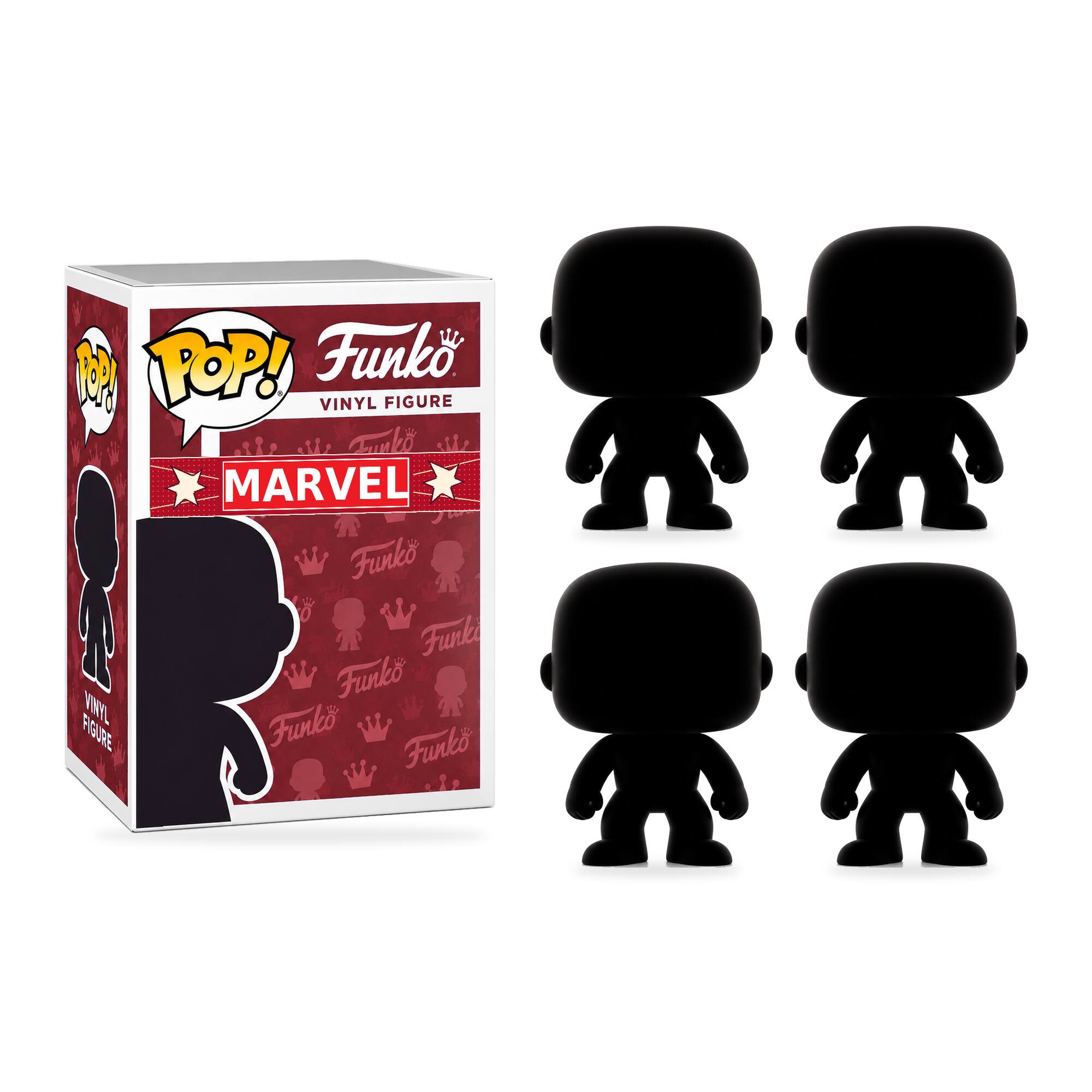 Set of 4 Surprise Marvel Funko Pop! Randomly Selected Black - Best Buy