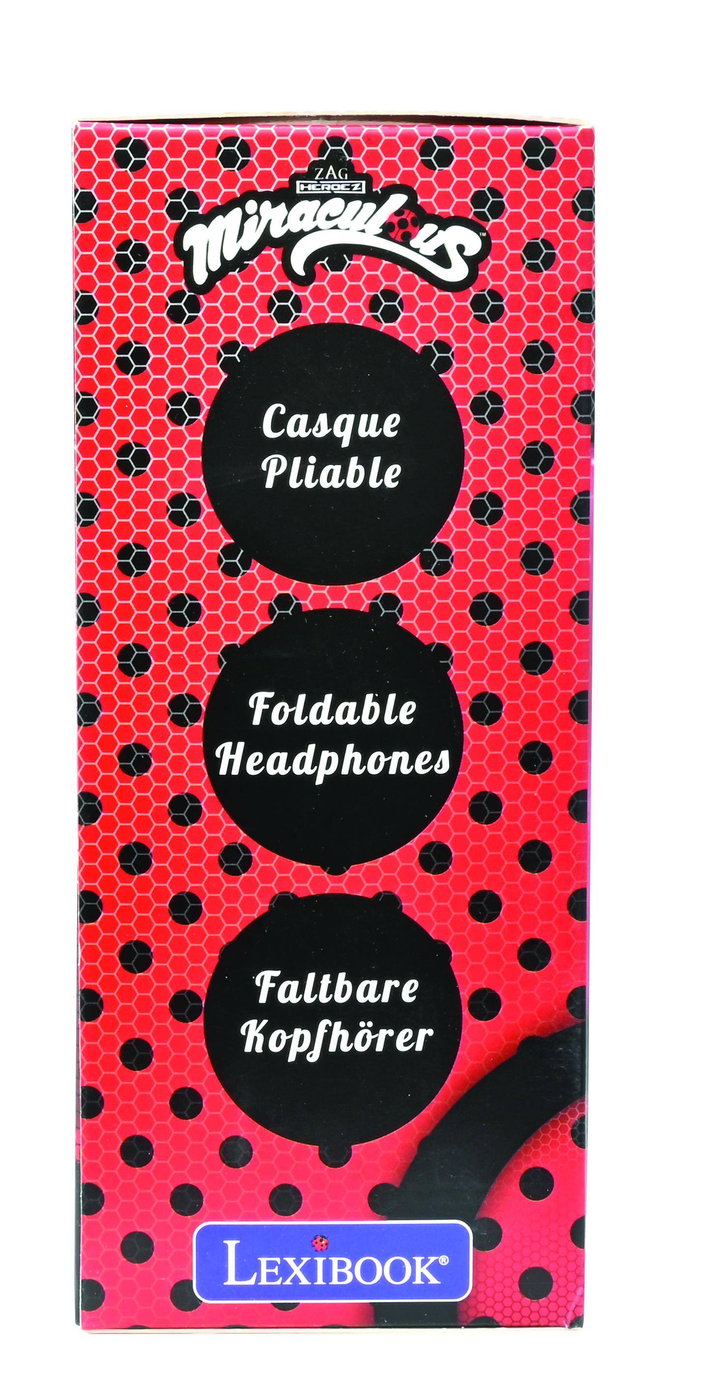 ZAG HCROCT Miraculous Casque Pliable Foldable Headphones Faltbare Kopfhörer LEXIBOOK