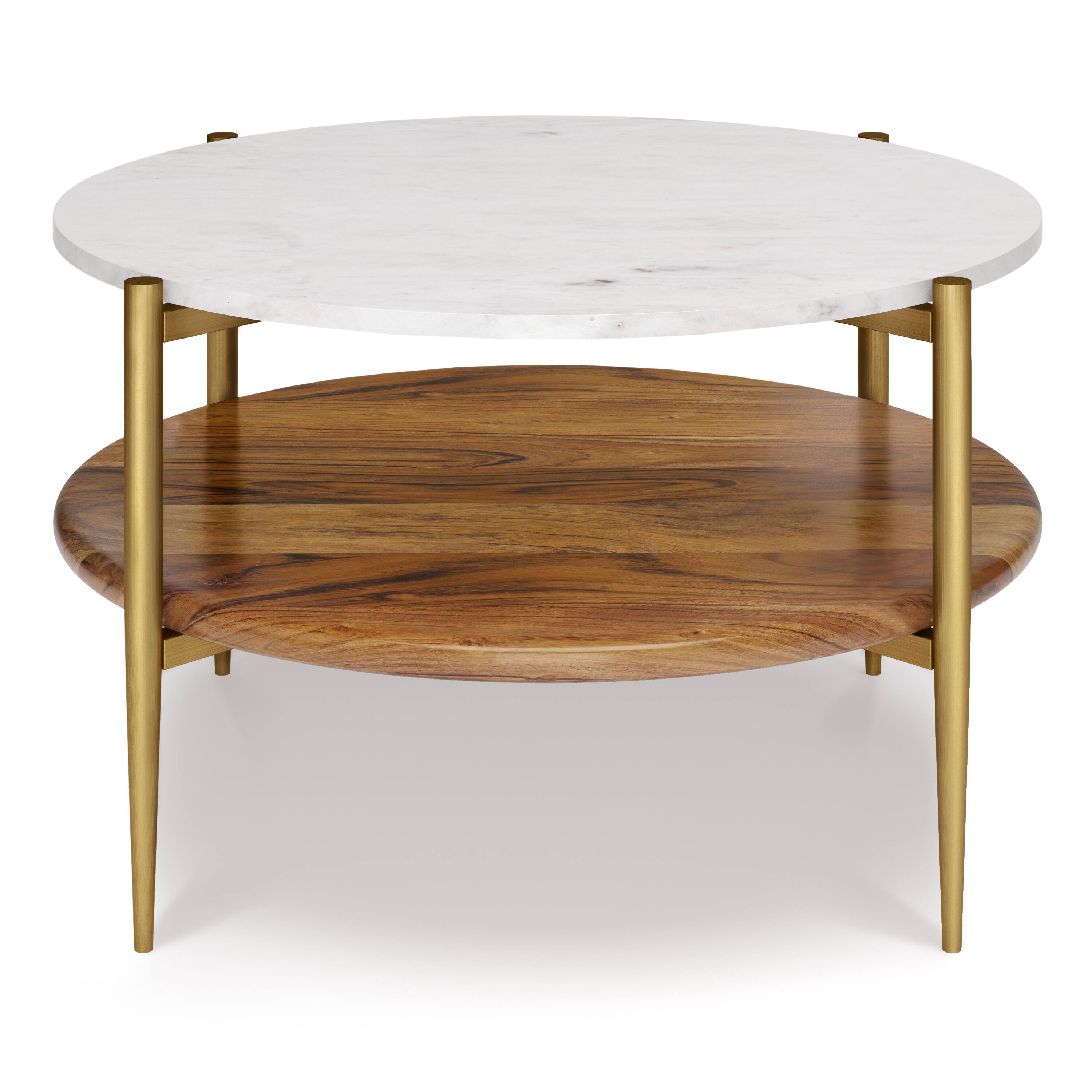 Angle. Simpli Home - Wagner 30 inch Coffee Table with 18 inch End Tables (Set of 3) - White/Natural.