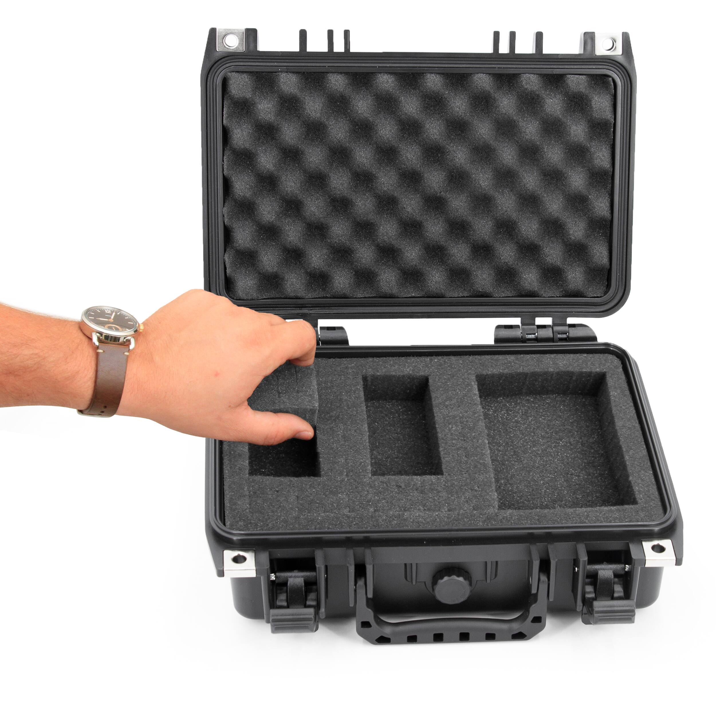 Alt View 6. CASEMATIX - Waterproof Hard Case fits Zoom PodTrak P4next Podcast Recorder – Customizable Foam Travel Case for Podcasting Interface.