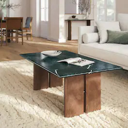 Amistad Marble Coffee Table by Modway - Walnut Green Marble