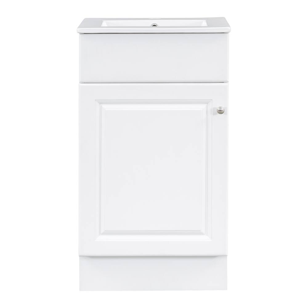 Alt View 8. Loheer - Loheer 18 inch bathroom vanity with sink White Freestanding Cabinet - White.