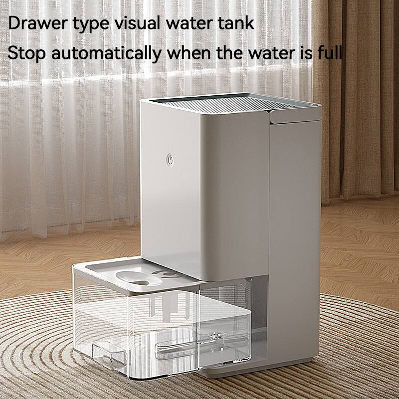 Drawer type visual water tank  
Stop automatically when the water is full