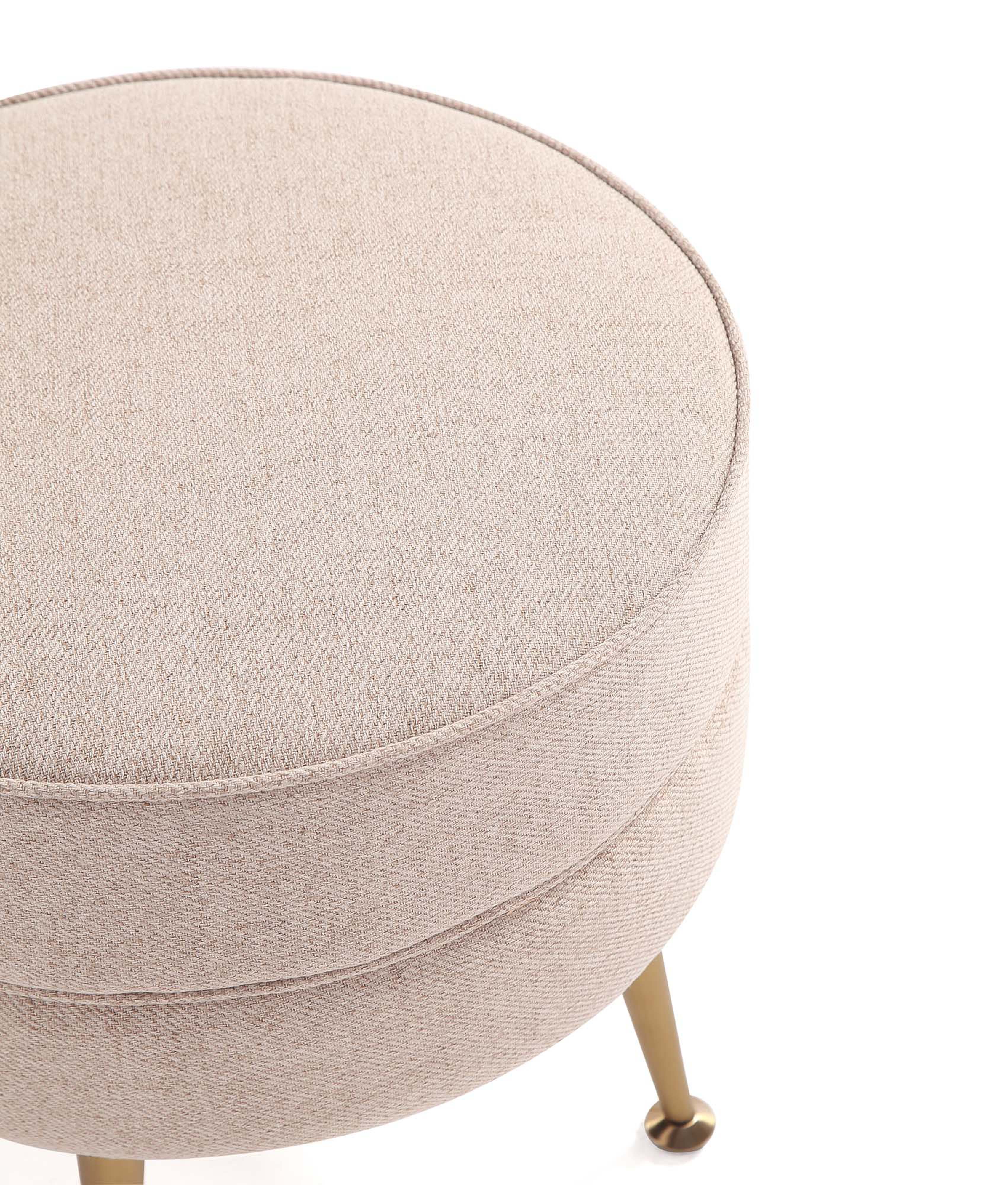 Alt View 2. Manhattan Comfort - Bailey Mid-Century Modern Upholstered Accent Ottoman - Wheat.