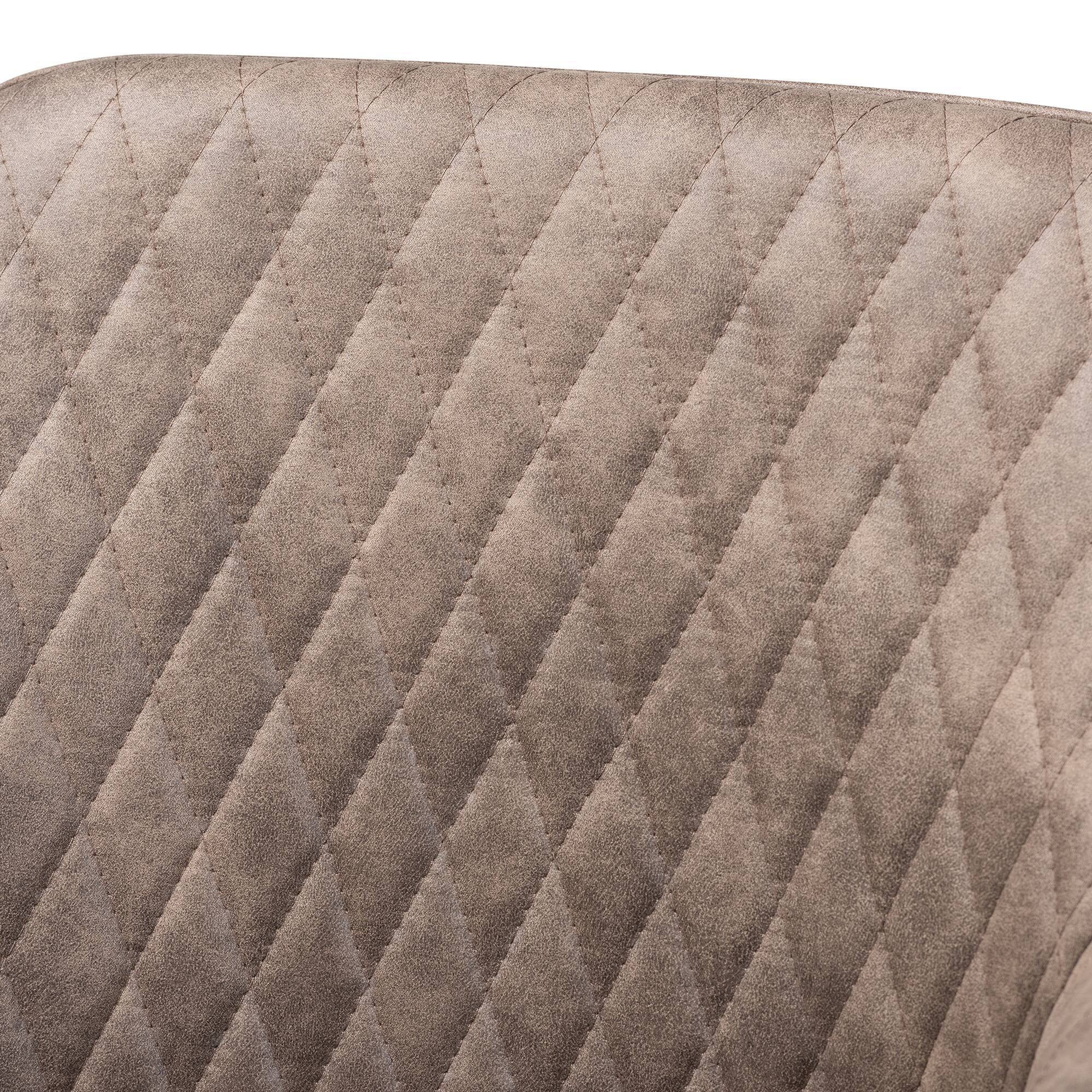 Back. Baxton Studio - Belen Modern and Contemporary Imitation Leather Upholstered 2-Piece Metal Dining Chair Set - Grey/Brown/Black.