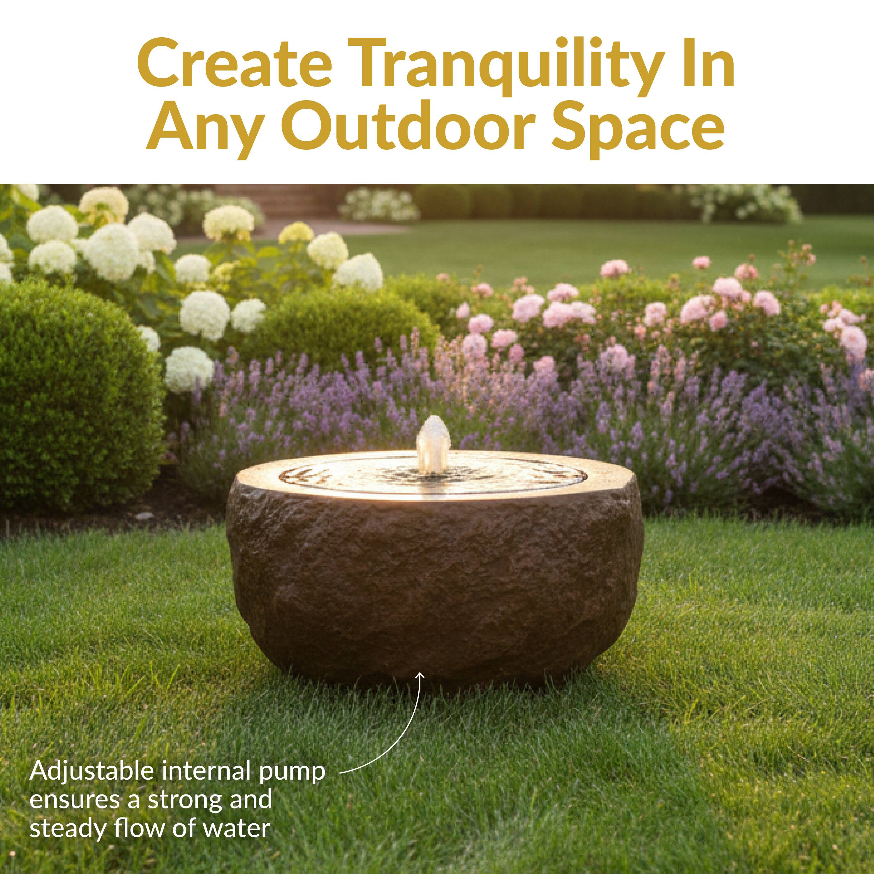 Create Tranquility In Any Outdoor Space

Adjustable internal pump ensures a strong and steady flow of water