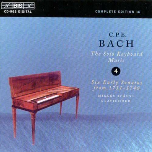 BIS CD-963 DIGITAL  
COMPLETE EDITION 16  

C.P.E. BACH  
The Solo Keyboard Music  
4  

Six Early Sonatas from 1731-1740  
MIKLOS SPANYI  
CLAVICHORD