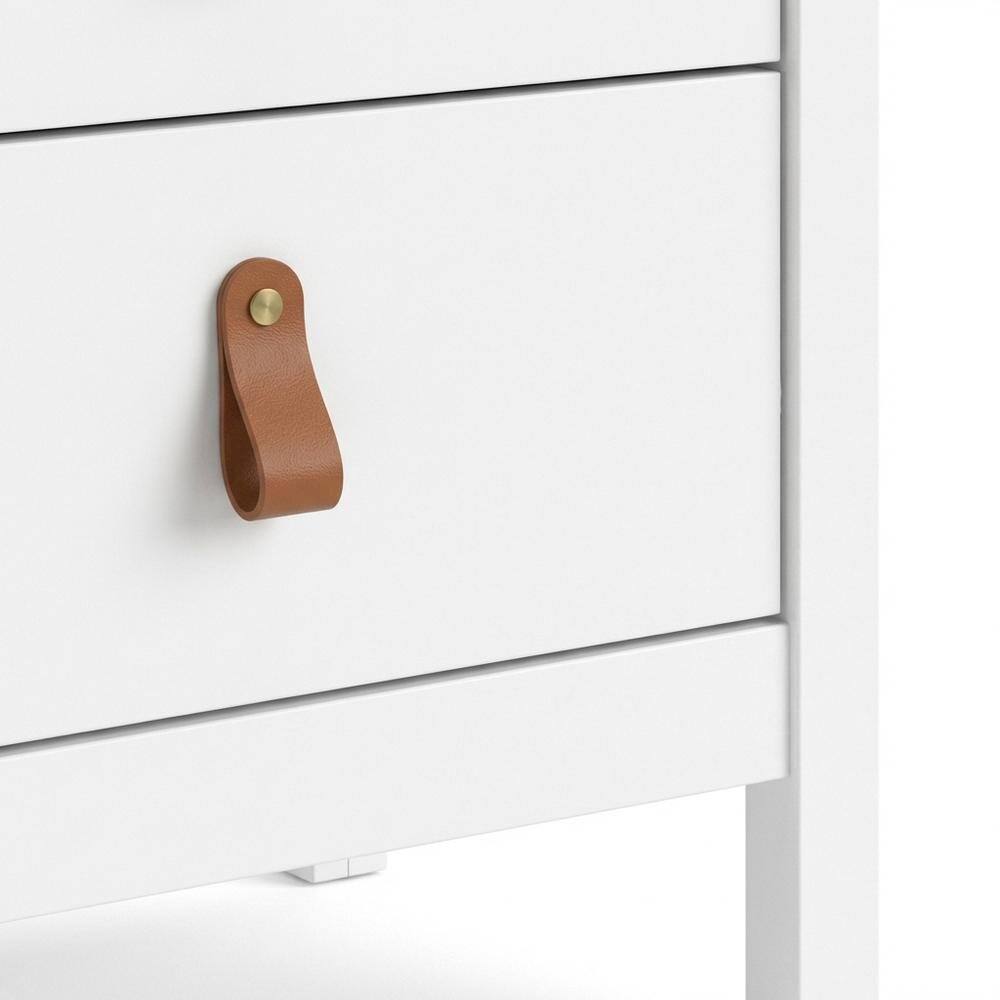 Alt View 1. FurniFact - Nightstand with Two Spacious Drawers for Bedroom Storage - White.