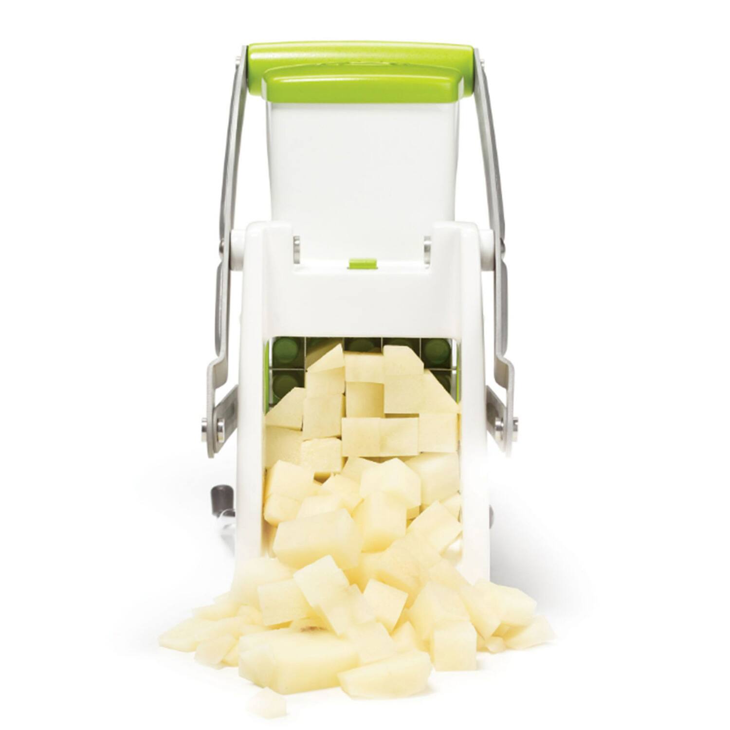 Back. Starfrit - Pro Fry Cutter and Cuber Multiuse Kitchen Tool - White/Green.