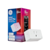 The text on the image reads: "GE Cync Indoor Smart Plug Makes Devices and Lamps Smart - 152 Bel Street - Works with Alexa and Google Home - Get Smart Easy Control - Enjoy Person-to-Person Control."