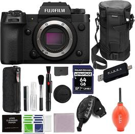 Bundle - Fujifilm - X-H2 Mirrorless Camera Body - Black with Lens Case - LC6, 64GB SDX Card & More