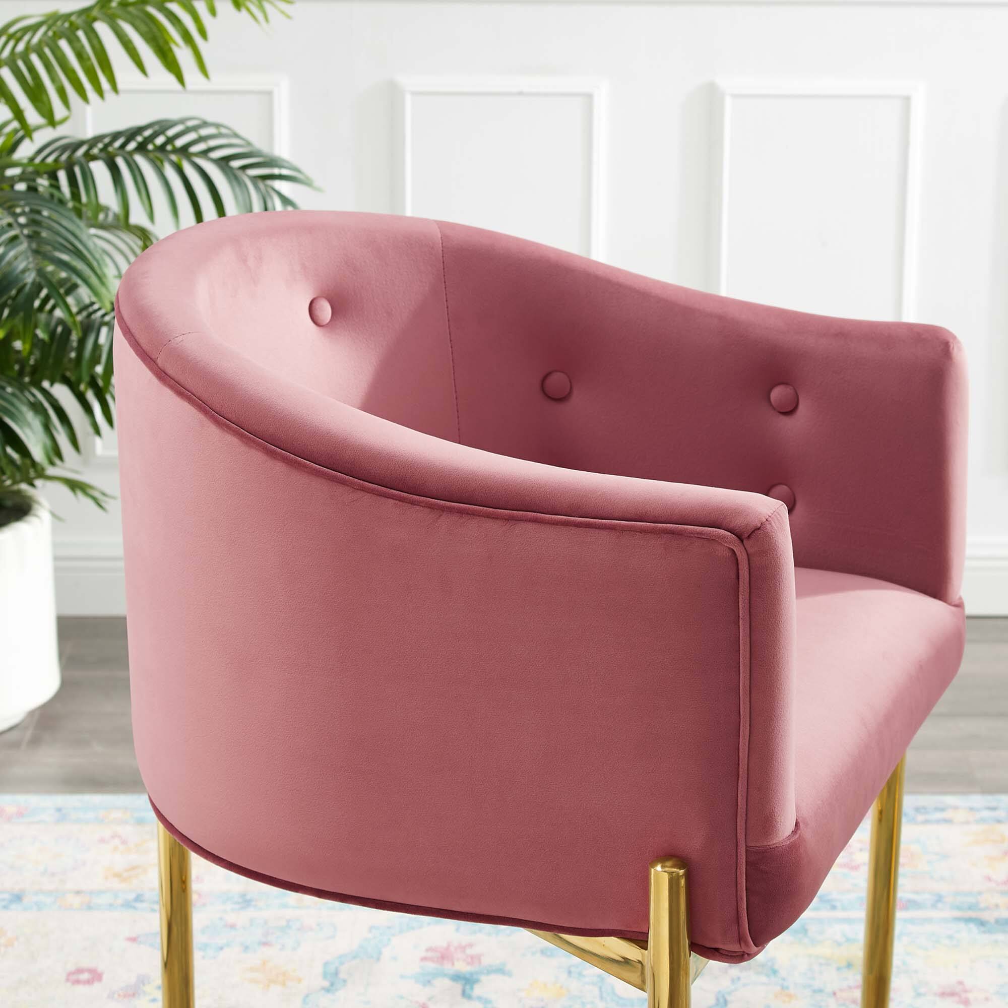 Left. Modway - Savour Tufted Counter Stool by Modway - Dusty Rose.