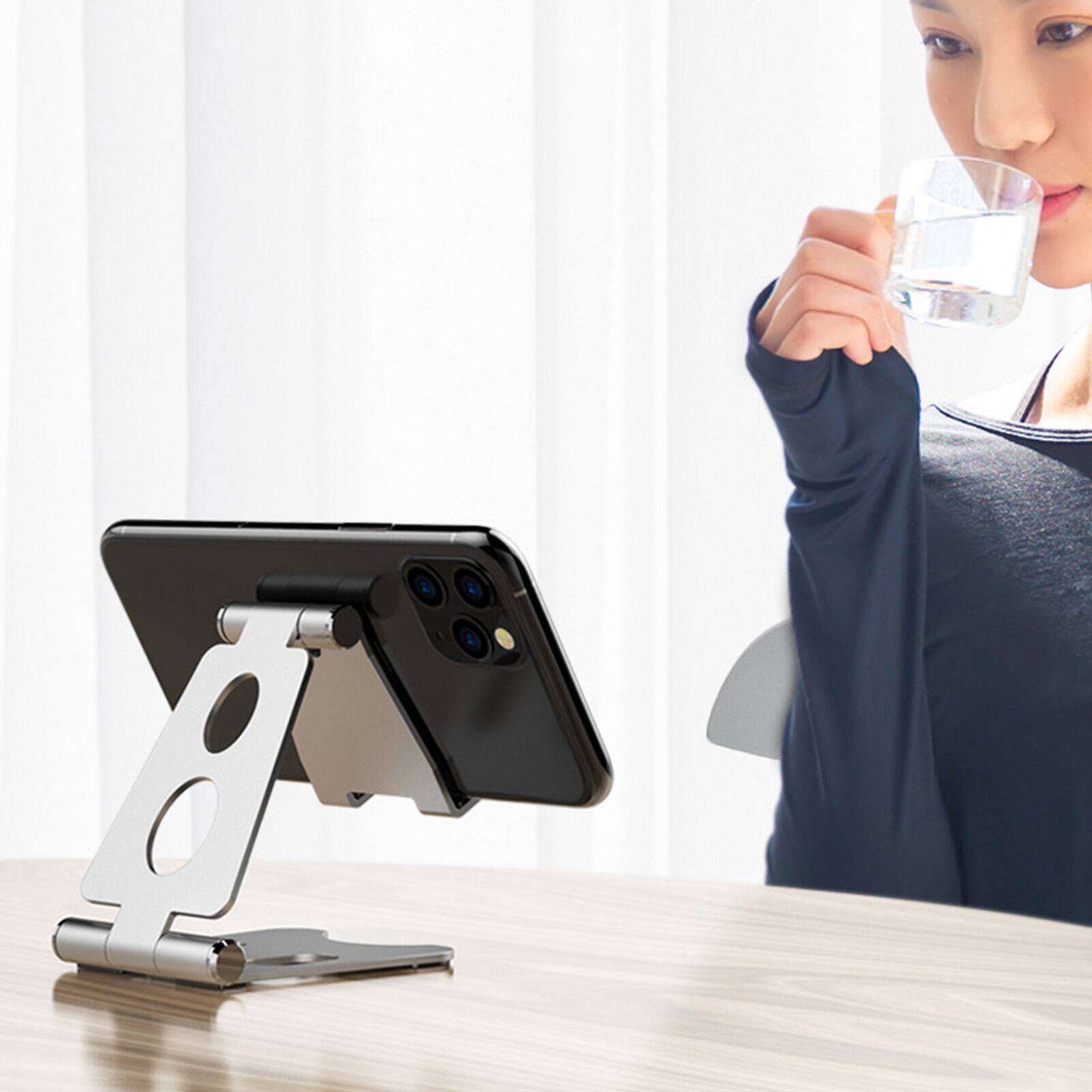 Alt View 2. UUCOVER - Universal Adjustable Cell Phone Stand and Tablet Desk Mount Holder Aluminum Stand Anti-slip Foldable Bracket Kickstand - Red.
