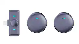 Cluzine - Lightning Wireless Lavalier Microphone, 2 Mics, AI Noise Reduction, Plug & Play for iPhone Interviews & Vlogs