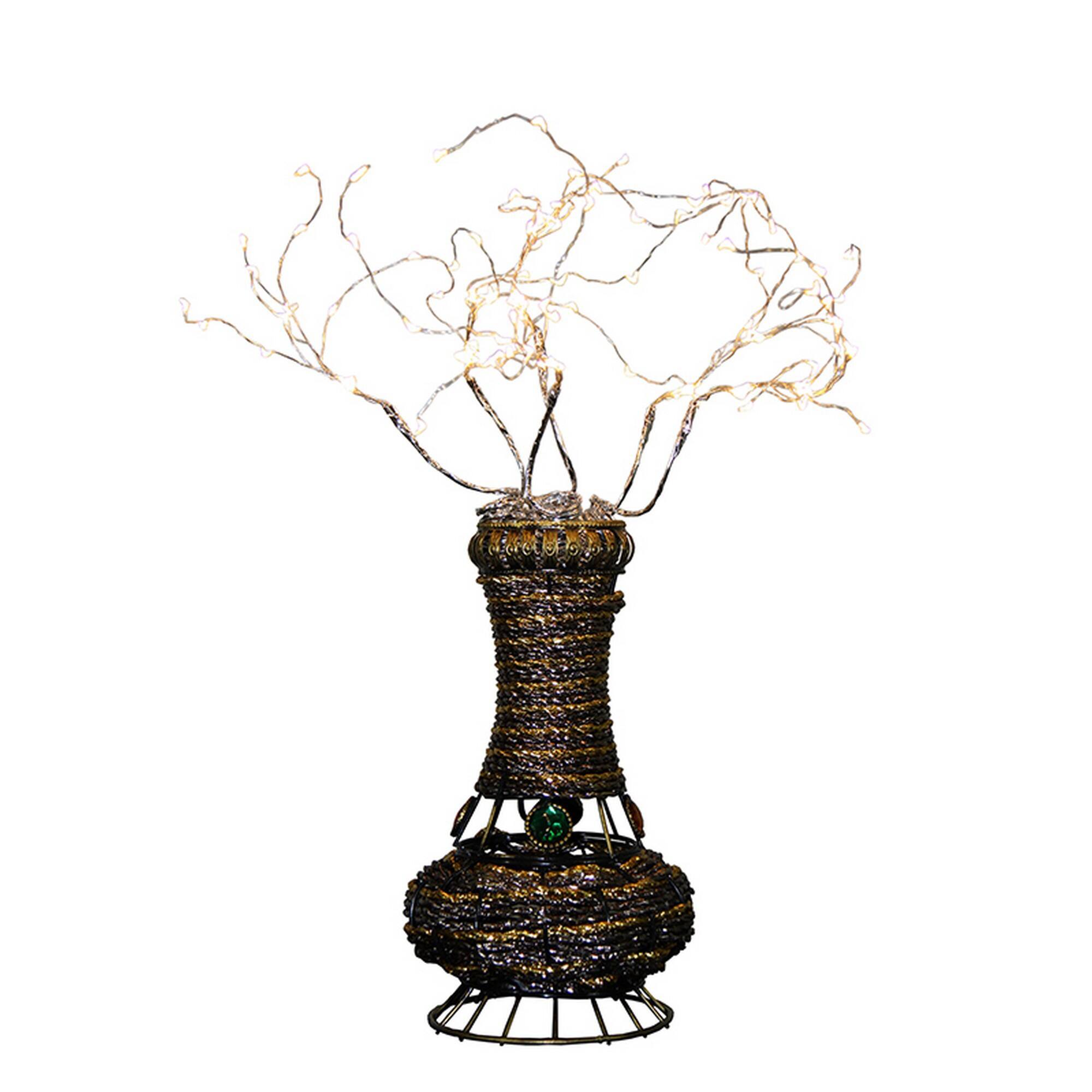 Front. Manhattan Lane - Tree Table Lamp with Aluminum Wire and Multiple LED - White.