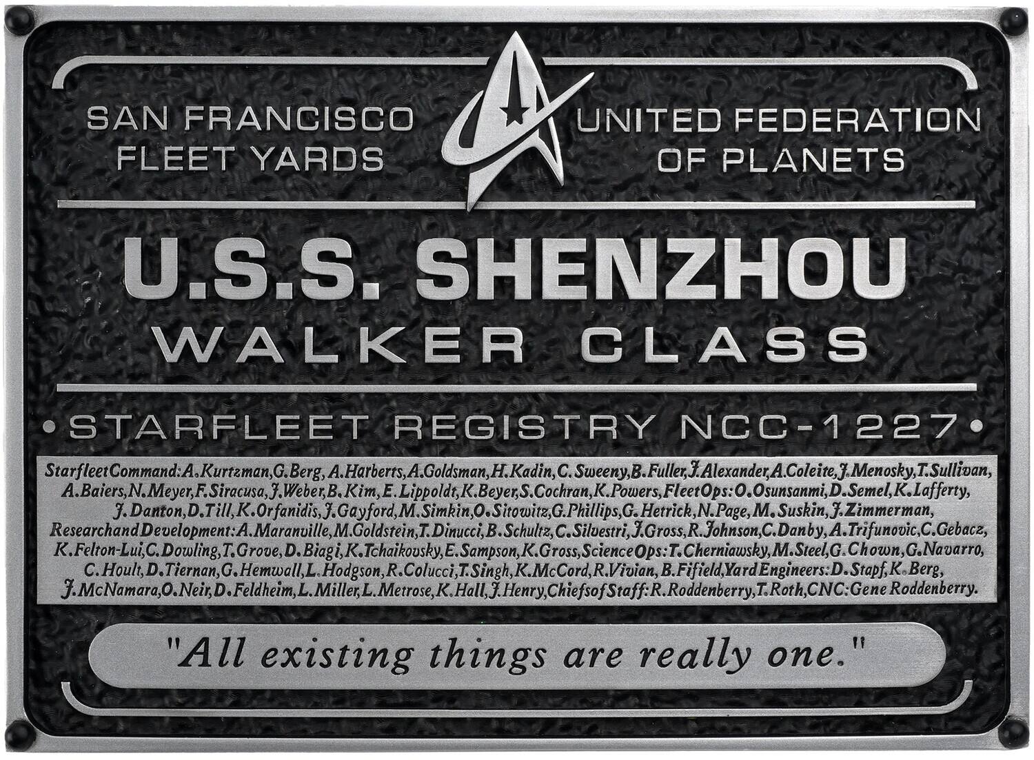 Star Trek: Discovery - Resin Dedication Plaque - U.S.S. Shenzhou - COLLECTIBLES