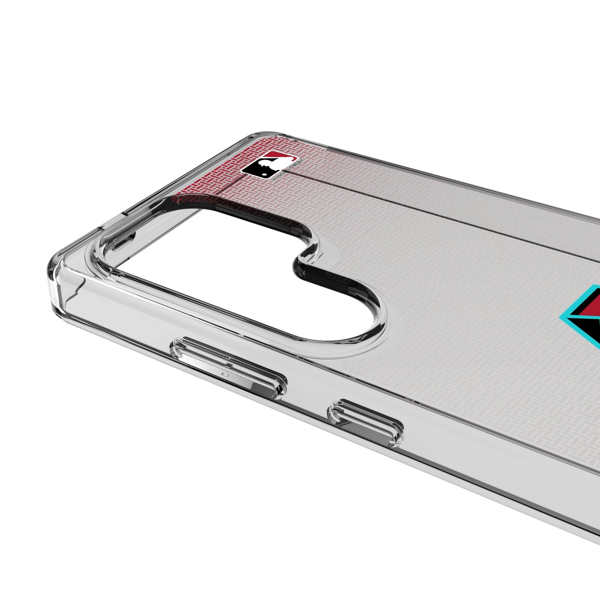 Alt View 2. Keyscaper - Arizona Diamondbacks Linen Logo Galaxy Clear Case - S24 Plus - Multicolor.