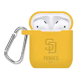 Artinian - San Diego Padres Debossed Silicone AirPods Case Cover - No Size - Multicolor