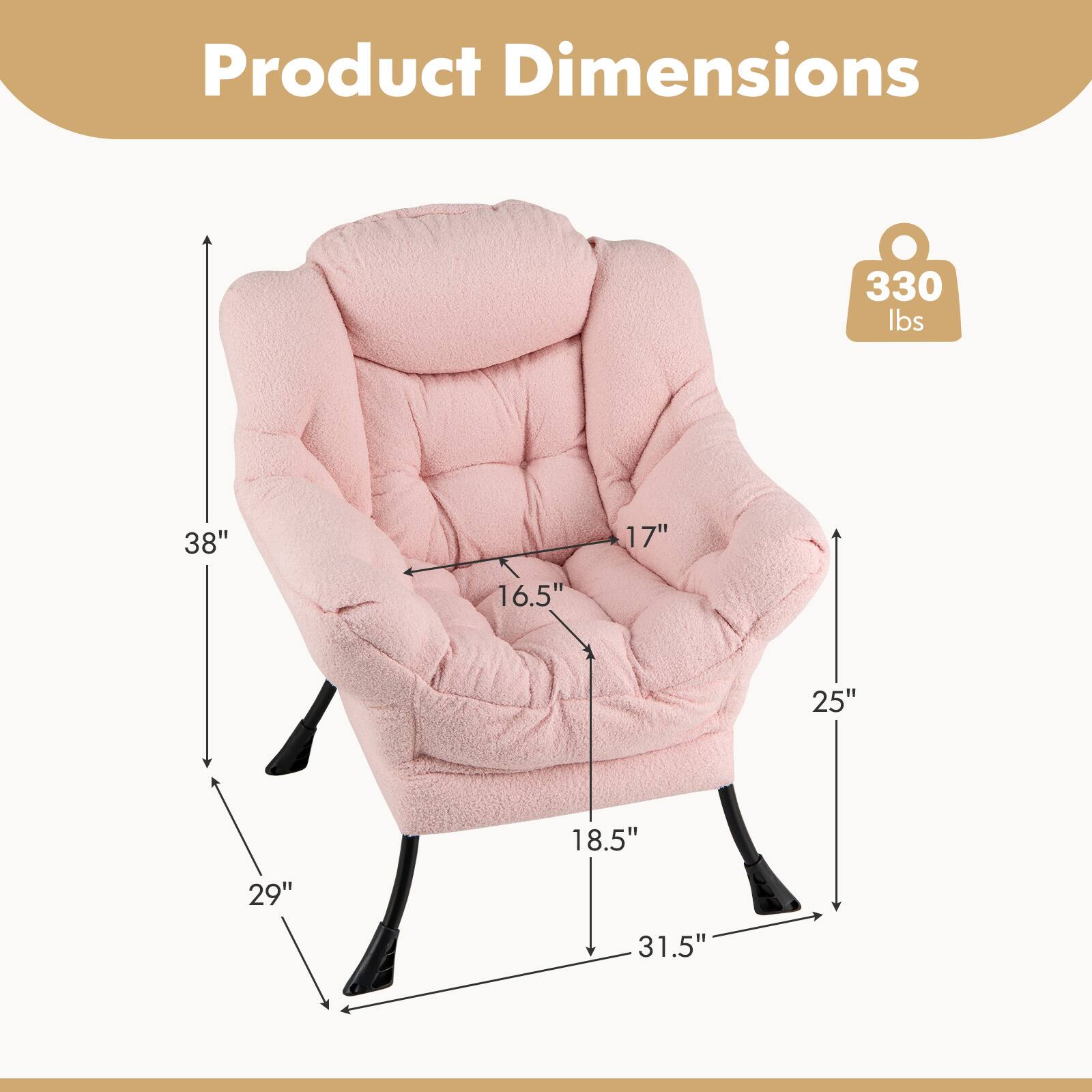 Product Dimensions 330 lbs 38" 17" 16.5" 25" 18.5" 29" 31.5"