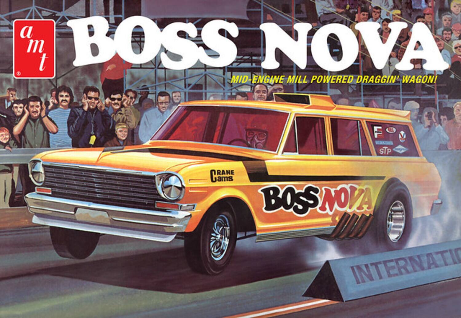 a m t BOSS NOVA MID-ENGINE MILL POWERED DRAGGIN' WAGON! E F STP RANE CAAN ams BOSS NOVA INTERNATIONAL