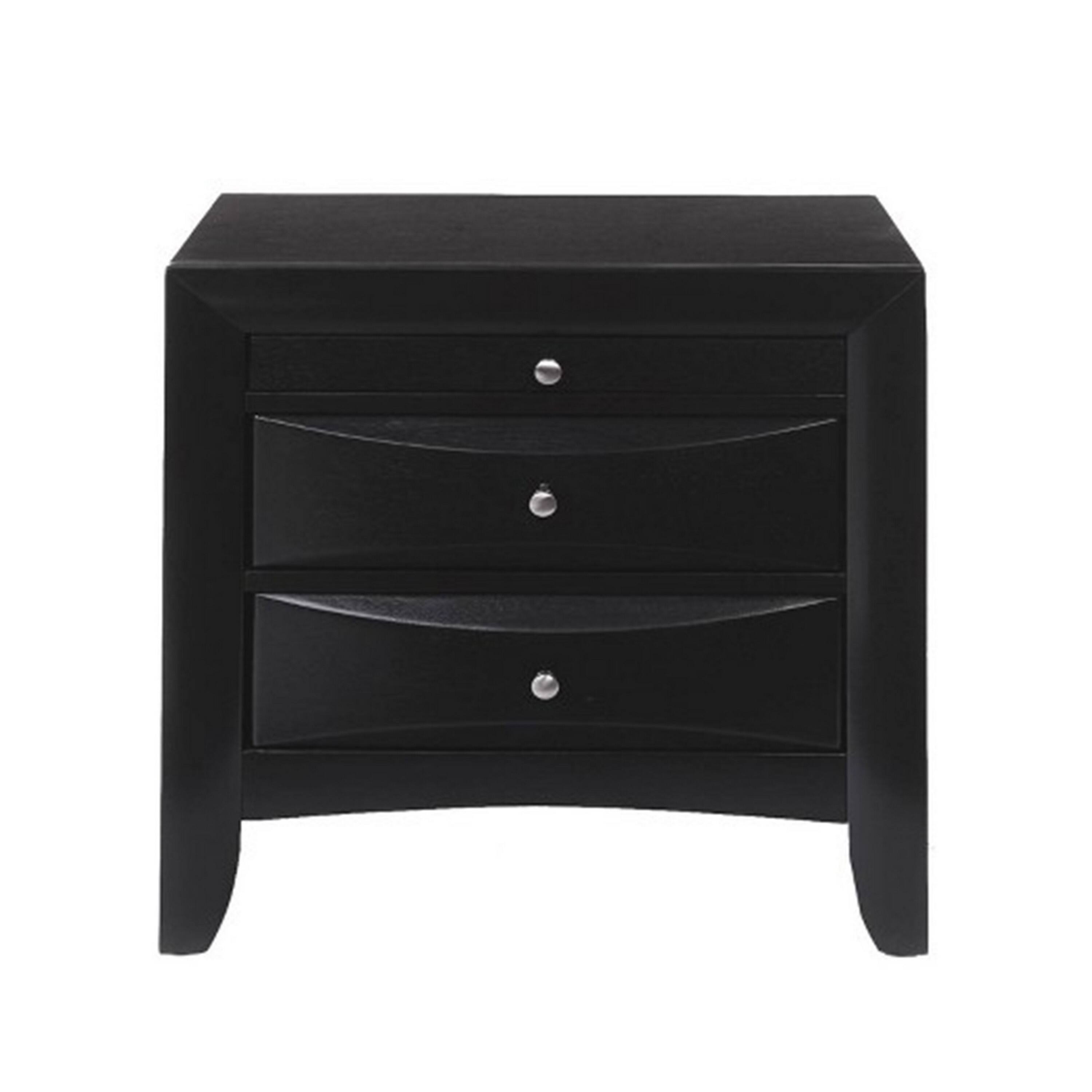 Alt View 1. Manhattan Lane - Contemporary 2 Drawer Wood  Nightstand By Ireland - Black.