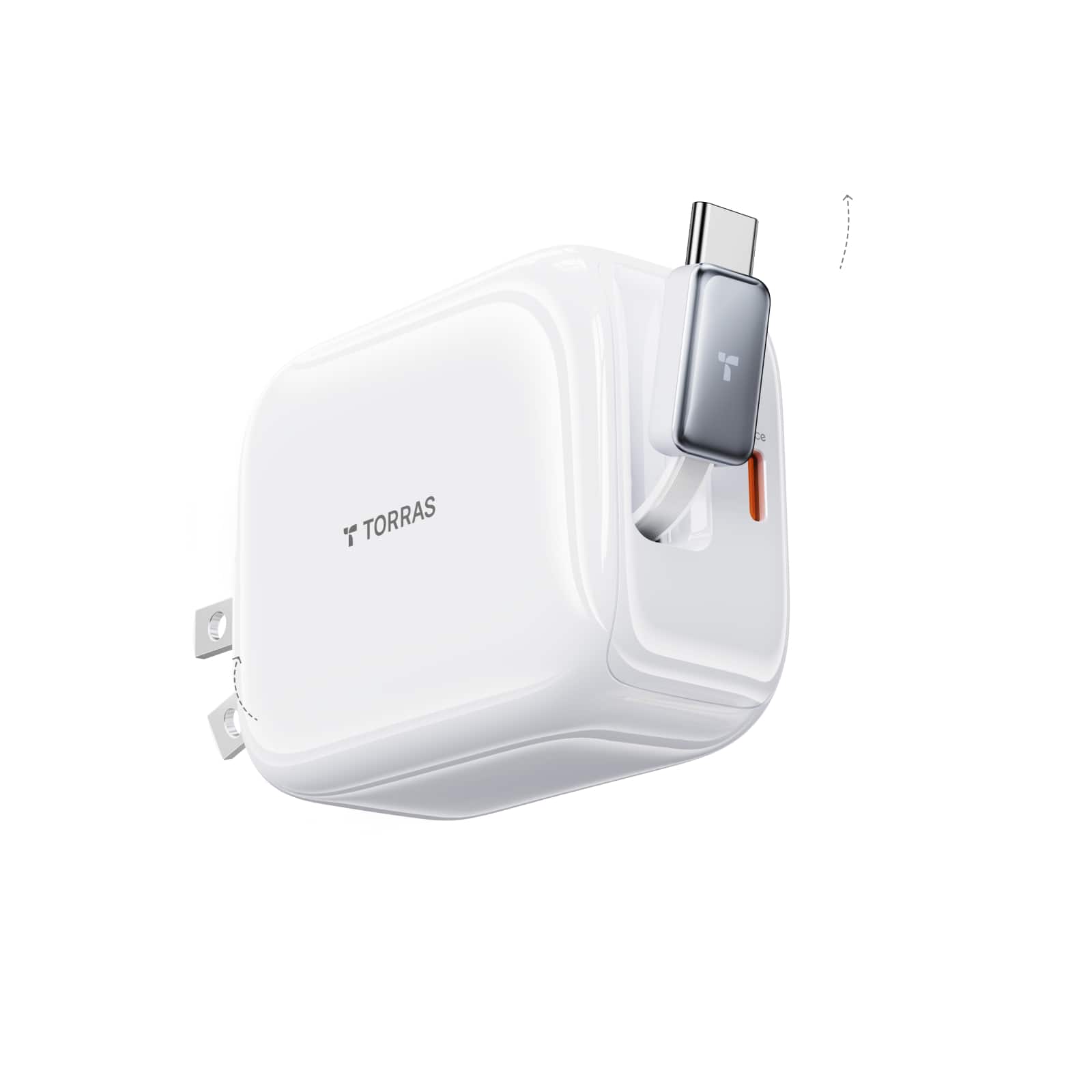 TORRAS - FlexLine 67W Retractable Wall Charger, Stepless 3.3ft Built-in USB-C Cable,Dual-Port GaN Retractable Charger price history on PriceWatchPro